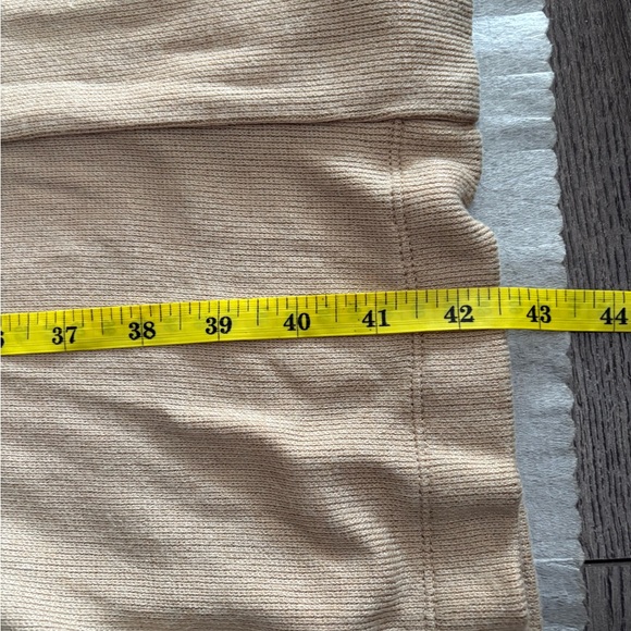 Banana Republic Light Tan EXTRA LONG RIBBED DUSTER Knit Cardigan Rayon Nylon - Picture 9 of 11